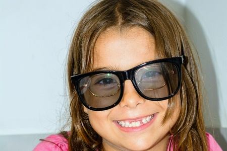 Young girl during vision therapy