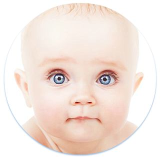 Cute baby with blue eyes